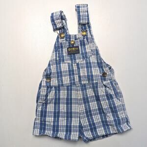 Vintage Oshkosh Bgosh Shortalls Children's Size 2T Blue Plaid